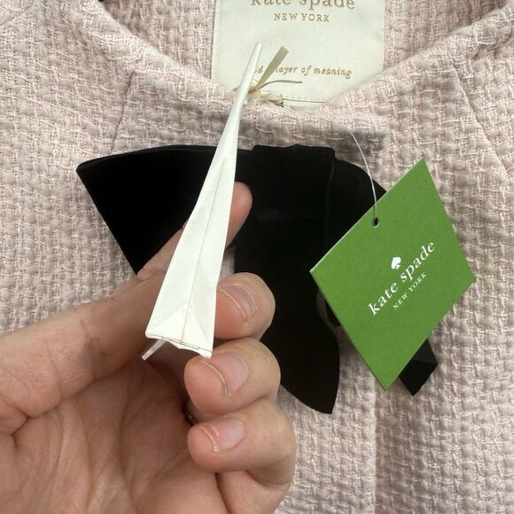 Kate Spade Cherie Pink Tweed Bow Coat Size 2 - New With Tags - Picture 7 of 16